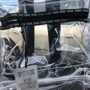 Authentic PINK clear backpack